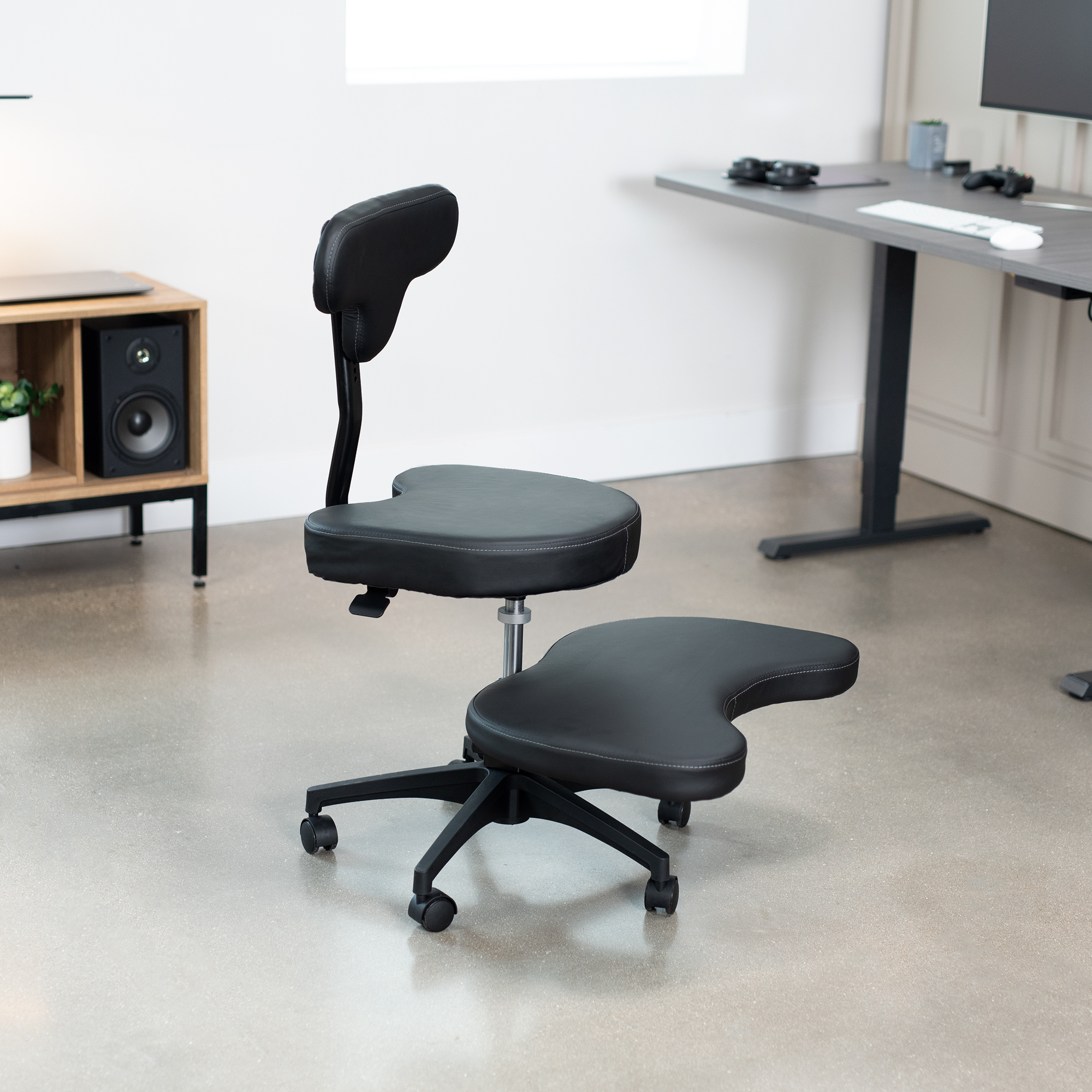 VIVO Adjustable Swivel Chair with Wheels, Ergonomic Cross Legged Office ...