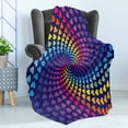 thumbnail image 4 of Colorful Soft Flannel Fleece Blanket, Whirlpool of Little Hearts in Rainbow Colors Retro Style Psychedelic Love Romance, Cozy Plush for Indoor and Outdoor Use, 50" x 70", Multicolor, by Ambesonne, 4 of 5