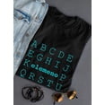 thumbnail image 3 of "ABC... Elemeno... XYZ" Medium Front Alphabet Blue Graphic Women T-Shirt, Female Small, 3 of 4