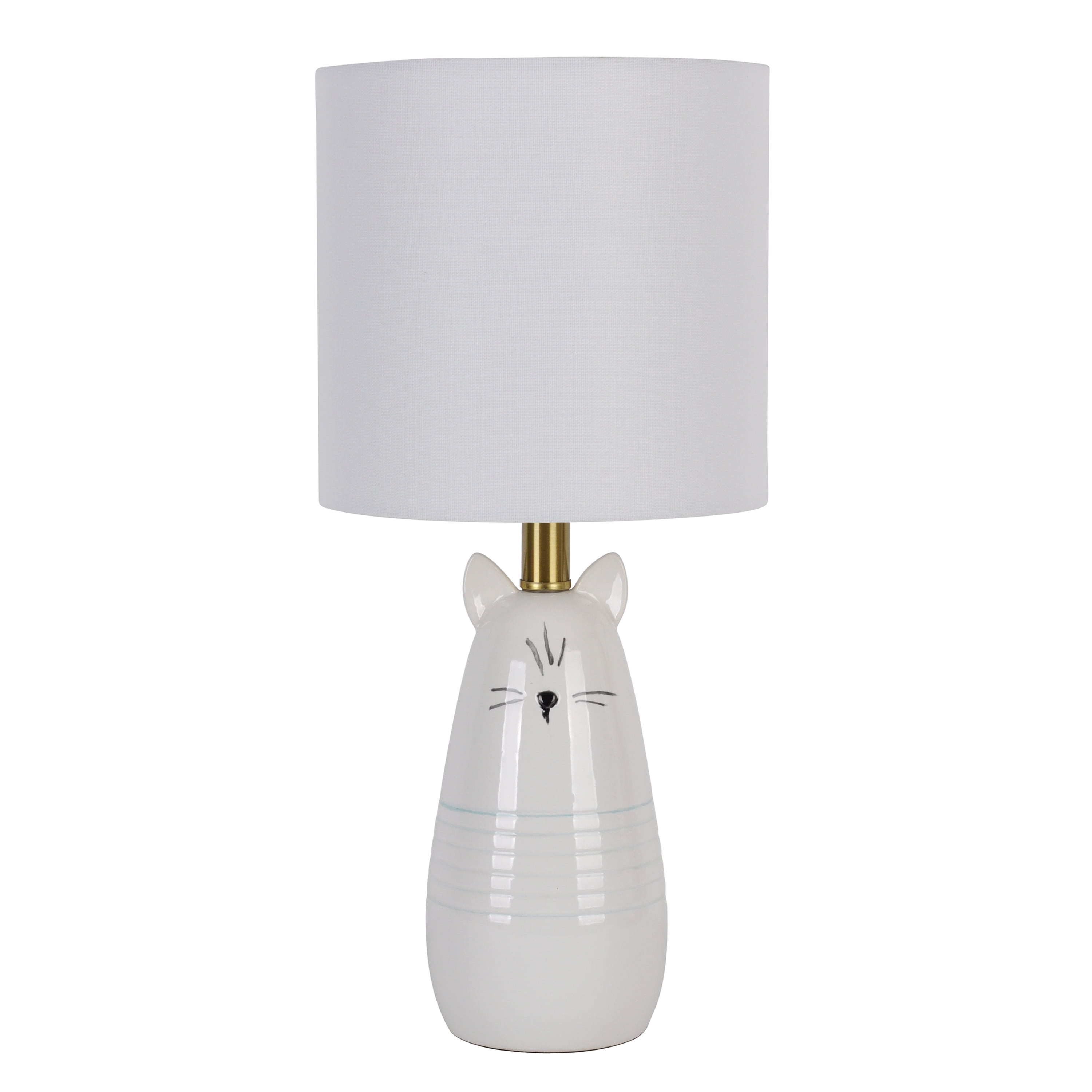 WHITE CERAMIC CAT TABLE LAMP - Walmart 