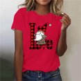 thumbnail image 4 of Valentine Shirts for Womens Buffalo Plaid Love Heart Tee Letter Short Sleeve Tops Plus Size T-Shirt, 4 of 5