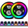 thumbnail image 3 of Par 7'' Rgb Faro H4 Led Redondo Ángel Wrangler Jeep Vocho Jk, 3 of 8