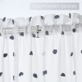 Shininglove Sheer Tier Curtains for Kitchen Windows, Pom Pom Design