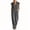 Dark Gray, variant on Npasoilc Zipper Collar Wide Leg Pocket Jumpsuits for Women Crew Neck Sleeveless Solid Summer Casual Pants