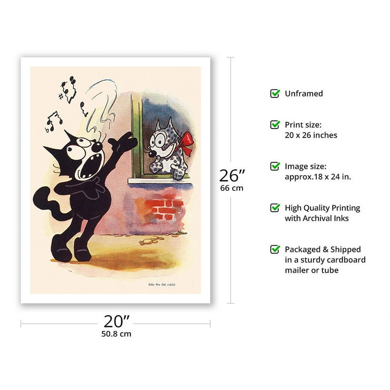 Felix The Cat - Vintage Cartoon by Otto Messmer c.1920s - Fine Art