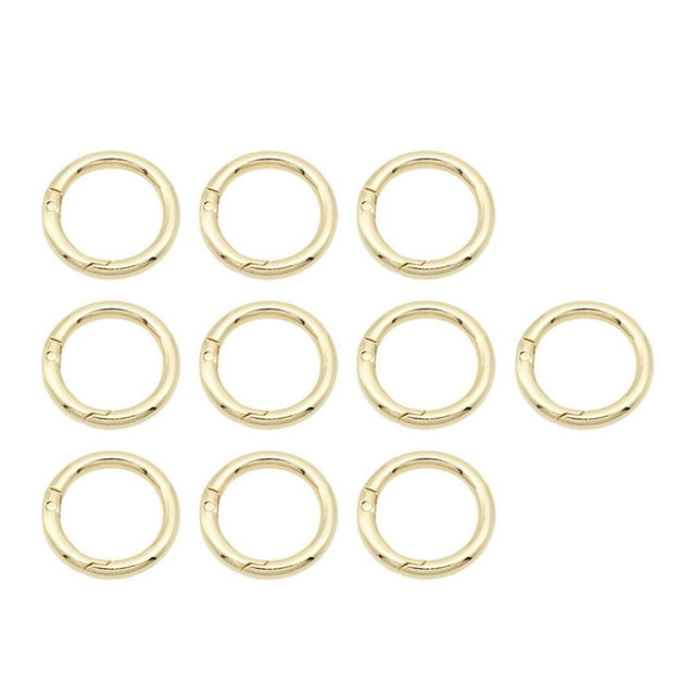 Dalazy 10 Pieces Spring Rings Round Carabiner 3/4inch O Rings for Bags Purse Gold