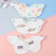 2/3pcs Baby Feeding Bibs 6 Layers Cotton Petal Infants Saliva Towel Summer Newborn Toddler Soft Burp Cloth Kid Bib 360 Degree 3pcs