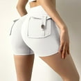 thumbnail image 2 of YYDGH Aesthetic Workout Shorts for Womens Butt Lifting Scrunch Yoga Shorts with Pockets White L, 2 of 6