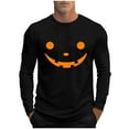 thumbnail image 2 of FDGIU Men's Halloween Graphic Tees Men Fashion Casual Print Sports Long Sleeves Round-Neck Blouses Shirts Casual Shirts, 2 of 5
