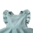 thumbnail image 4 of Girls Solid Color Suspender Skirt  Sleeveless Square Collar Large Hem High Waist Dress with Ruffles, 4 of 7