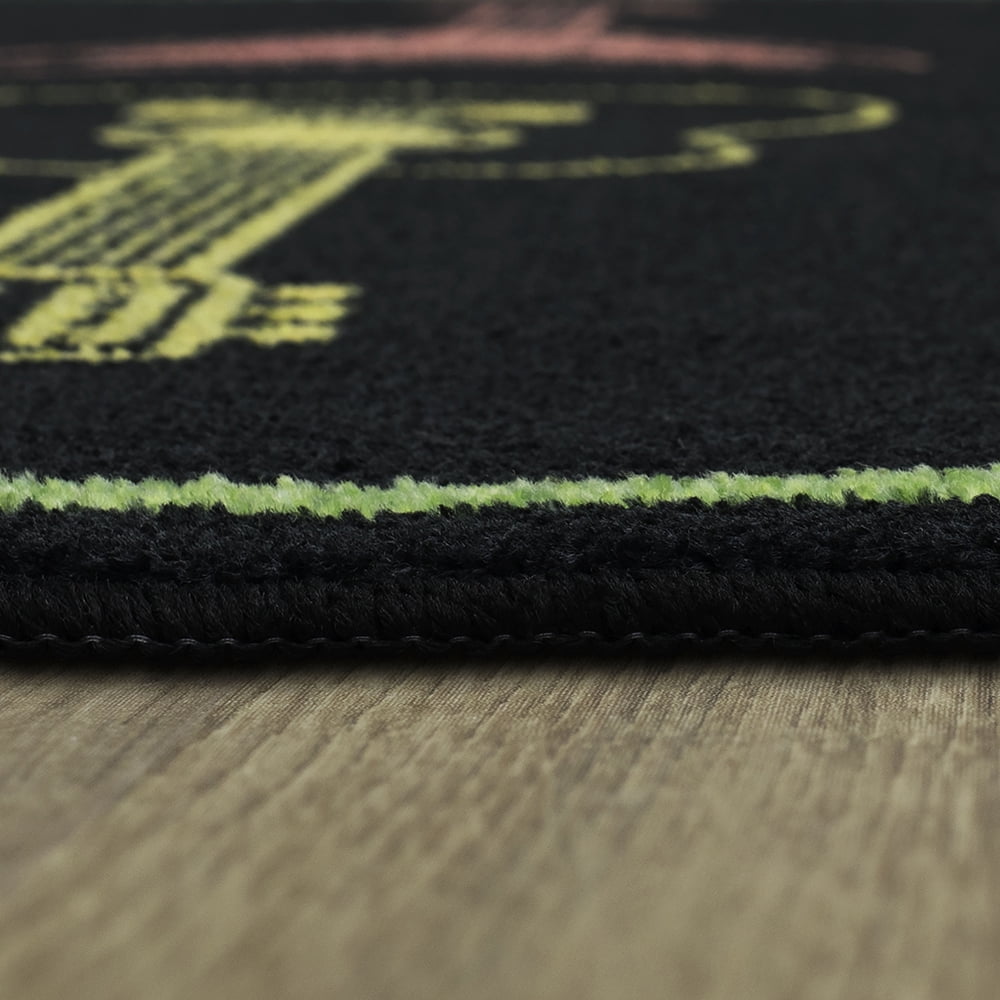Mohawk Home Neon TunesPrinted Indoor Area Rug in Black, 5'x8'
