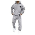thumbnail image 1 of Male Casual Solid Two Piece Hooded Sports Suit Pocket Raglan Sleeve Hoodies Drawstring Pant Set Men Regular Suits Mens Ruffle Tux Casual Suit Big And Tall Men Suits Formal Suits for Men And Outfits, 1 of 4