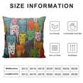 thumbnail image 5 of COMIO  Throw Pillow Cover Lovely Multicolor Cartoon Cats Decorative Throw Pillow Case Square Home Couch Bed Pillowcase, 5 of 5