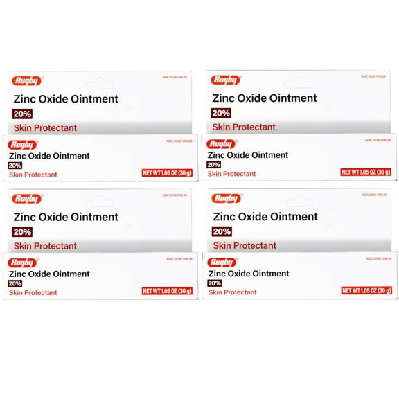 Rugby Zinc Oxide Ointment 20% Skin Protectant - 1.05 Oz - 4 Pack