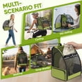 thumbnail image 2 of Cat Carrier Backpack Expandable Breathable Pet Carrier for Large Cat Puppy Outdoor Travel Pet Backpack with Vantilated Mesh, Green, 2 of 8