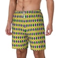 thumbnail image 2 of Gaeub Mardi Gras Purple Yellow Plaid Mens Swim Trunks Stretch Beach Shorts Quick Dry for Men Swim Shorts Swimwear with Pockets- XX-Large, 2 of 9