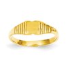 14k Yellow Gold Engravable Childs Polished & Satin Ring