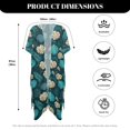 thumbnail image 6 of SCRAWLGOD Monstera Palm Leaf Print Kimono Swimsuit Coverup Casual Half Sleeve Beach Cover Up Soft Quick Dry Bathing Suit Cover Up for Women, 6 of 6