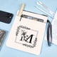 thumbnail image 5 of Funda para libro con la letra M, color blanco, con diseño de flores, para libros de bolsillo, lavable, con cremallera y bolsillo adicional., 5 of 9