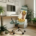 thumbnail image 3 of Renewold American Tribal Highland Cow Sunflower Blue Desk Chair Cover Stretch Office Chair Slipcover Dustproof Desk Computer Chair Cover High Back Chair Protective Cover Easy to Install, S, 3 of 7