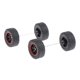 thumbnail image 2 of 4 piezas 1:64 Ruedas de simulación para coche modelo con ejes de varilla redonda para coche negro rojo, 2 of 9