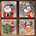 thumbnail image 3 of Pegatinas de copos de nieve para decoración navideña, pegatinas estáticas de Papá Noel, alce y muñeco de nieve, pegatinas para ventanas de Feliz Navidad, 3 of 4