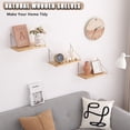 thumbnail image 3 of Floating Shelves for Projector 15.75 * 6 Inch 1 Set Wooden Shelf for Wall No Drill Wall Mounted Under TV Shelf for Storage Hanging Shelf for Bathroom Living Room Bedroom Kitchen (Black), 3 of 8