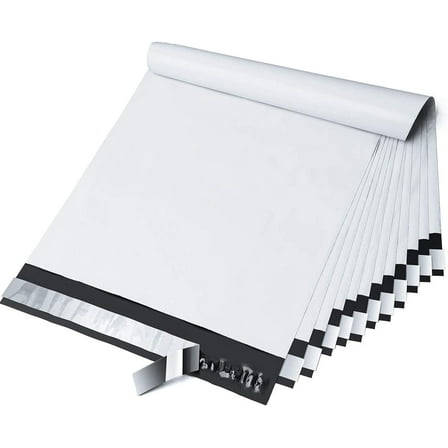 14.5x19 Poly Mailers White Shipping Bags Self-Sealing Waterproof and Tear-Proof 100 Pack