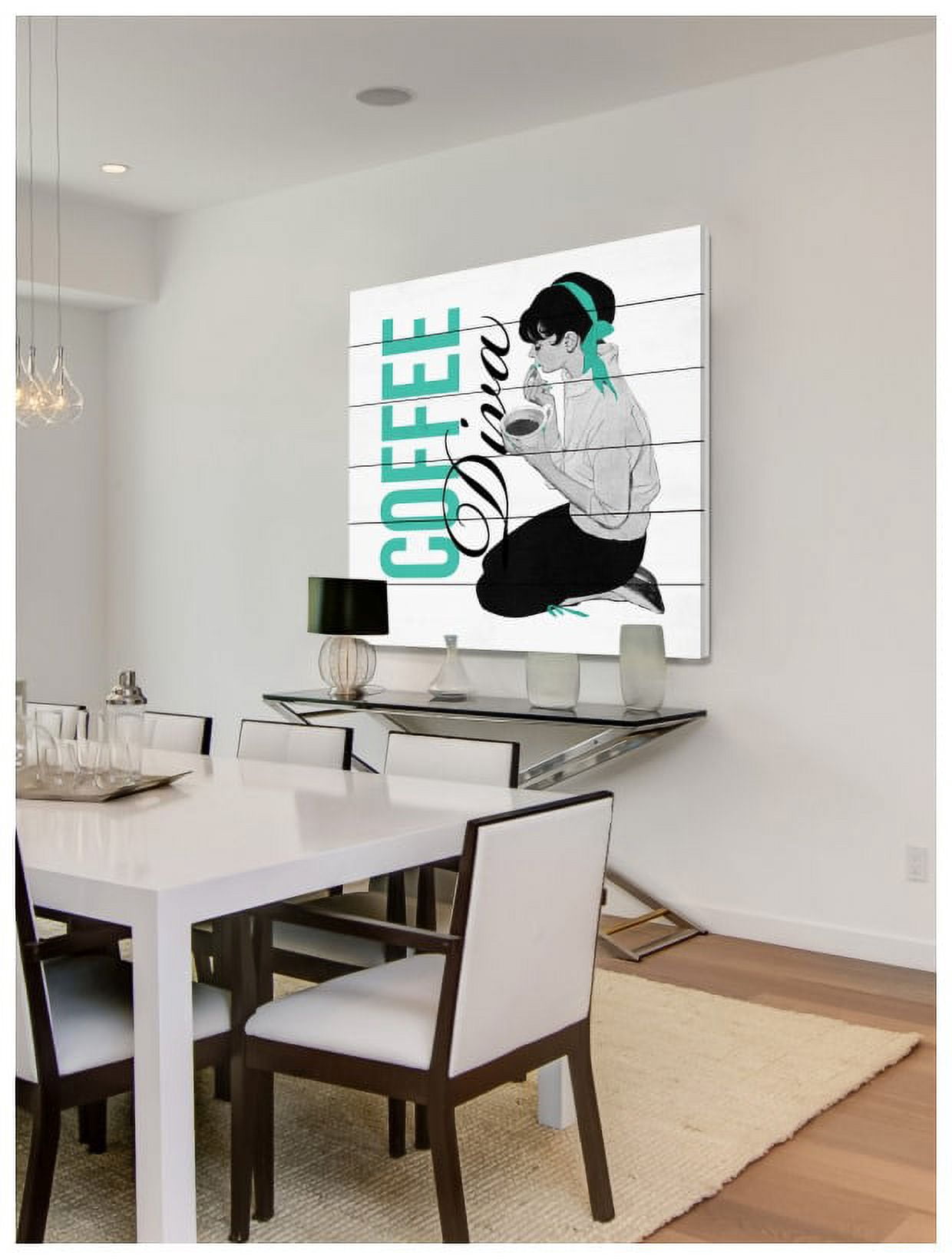 Marmont Hill "Coffee Diva 2" Painting Print on White Wood