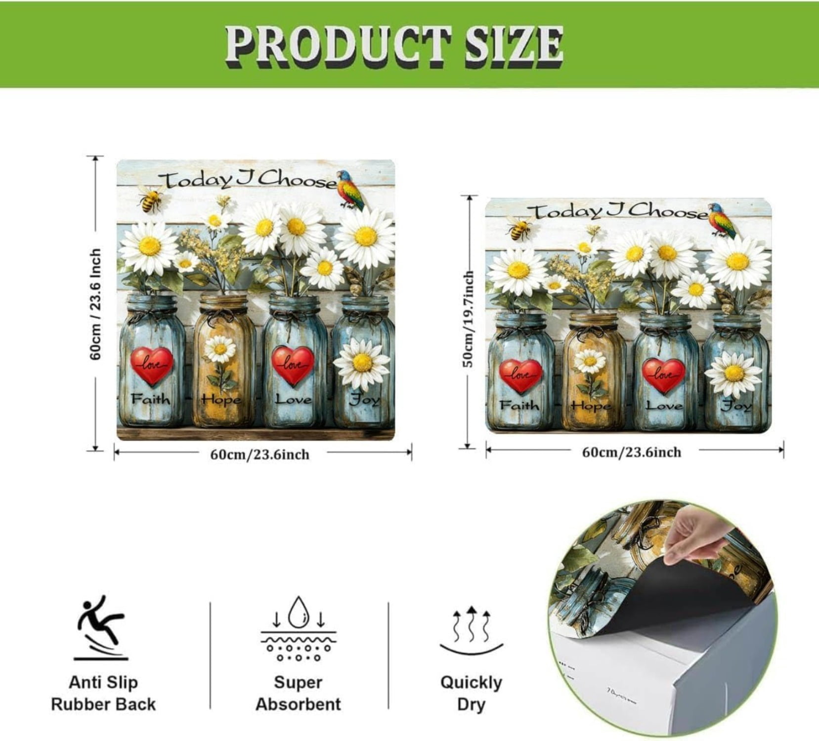 Flowers Washer Dryer Top Cover Mat Dust Cover Pad for Washer Dryer,Creative Anti-slip Washing Machine Top Protector Mat for Laundry Room (Laser Gilding, 23.6" x 19.7")
