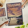 thumbnail image 2 of Lantern Press 1000 Piece Jigsaw Puzzle, Flathead Lake, Montana, Dock and Lake Scene, 2 of 5