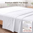 thumbnail image 3 of California Design Den King Flat Sheet Only - 400 Thread Count 100% Cotton Sateen, Soft and Breathable - White, 3 of 9