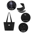 thumbnail image 2 of HAWEE Waterproof Black Tote Bag with Zipper for Women Girls Inside Mesh Pocket Heavy Duty Casual Shoulder Handbag Outdoors， Black, 2 of 7