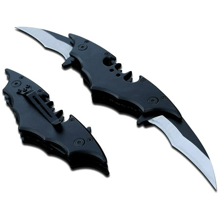 Bat Shape Double Side Blade Spring Assisted Tactical Pocket Man Knife