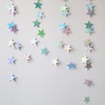 thumbnail image 1 of 2 metros 4 metros láser estrella de cinco puntas pieza redonda flor espejo oro y plata estrella de cinco puntas cumpleaños flor colgante decoración colgante, 1 of 6