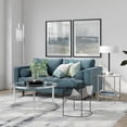 thumbnail image 3 of Evelyn&Zoe Sivil 20" Wide Round Side Table with Glass Shelf, Satin Nickel, 3 of 5