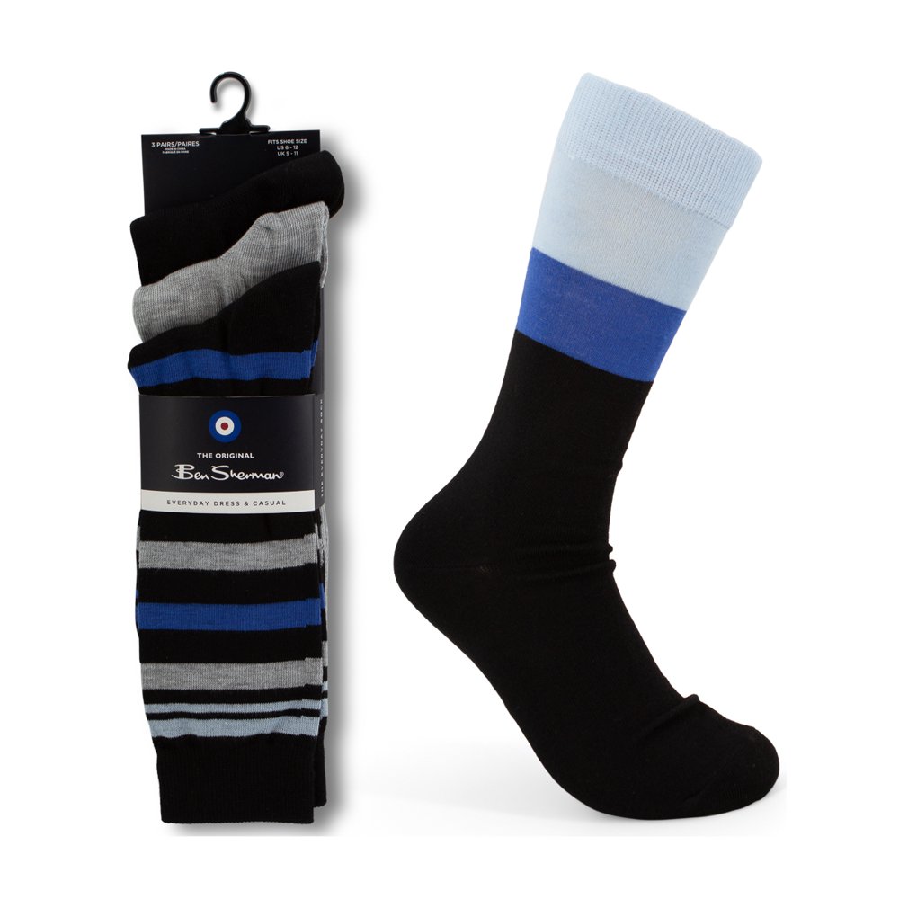 Ben Sherman Ben Sherman (3 Pack) Men’s Socks Crew Socks Men Design
