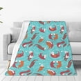 thumbnail image 1 of Fotbe Sea Otters Family In Blue Water Manta de Franela Acolchonada con Estampado, Súper Suave y Esponjosa, Extra Grande para Sofá, Cama, Uso Todo el Año-40"x30", 1 of 7