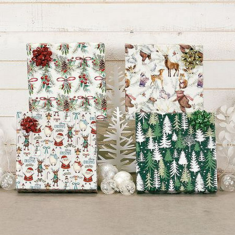 Current Gnome for The Holidays Jumbo Double Sided Rolled Gift Wrap - 1 Giant Roll, 23 Inches Wide by 32 Feet Long, Heavyweight, Tear-Resistant, Holiday