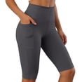 thumbnail image 2 of Yourumao Biker Shorts for Women with Pocket High Waisted Skinny Shorts Tummy Control Knee Length Pants Solid Summer Shorts for Athletic Workout, 2 of 6
