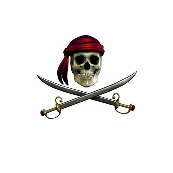 Skull Pirate Edible Icing Image Cake topper, by Tnct.