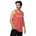 thumbnail image 3 of #loveistheway Men’s premium tank top (Coral, XL), 3 of 4