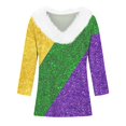 thumbnail image 5 of xixinqiwan Mardi Gras Clothing for Women,Women Mardi Gras Purple Sweatshirt Fat Tuesday Shirts Mardi Gras Carnival Celebration Pullover Top, 5 of 7