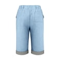thumbnail image 4 of Womens Casual Linen Cotton Pants Casual Womens Shorts Plus Size Summer Shorts Shorts For Women Casual Summer Cotton Linen Shorts For Women Wide Leg Jean Bermuda Shorts Womens Baggy Jean Shorts, 4 of 9