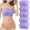 thumbnail image 4 of LEEYNEER Bras for Women Plus Size  Women‘s Stretch Strapless Brassiere Summer Bandeau Bralette Cozy Wireless Bra  5PCS  Size 4X, 4 of 4