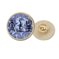 thumbnail image 1 of Broche de oro metálico circular, 1 of 3
