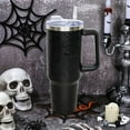 thumbnail image 5 of 40 oz Halloween Tumbler with Lid and Straw - 5D Bat Print Tumblers with Handle Halloween Stainless Steel Insulated Travel Cup Black Coffee Cups Gifts for Women Men Adults, 5 of 6