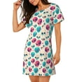 thumbnail image 2 of Gaeub heart Skull cute Print Women's Short-Sleeved Nightdress,Loose Comfy Pajama Sleepwear,Summer Night-dresses for Women, 2 of 6