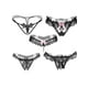 thumbnail image 1 of [Paquete de 5] Tangas y tangas de encaje sexys para mujer: bragas transparentes y diminutas con ribete de encaje negro para momentos íntimos y uso cómodo, 1 of 5