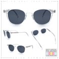 thumbnail image 2 of SA106 Polarized TAC Lens Retro Hipster Thin Keyhole Round Horn Rim Sunglasses / Clear Frame - Black Lens, 2 of 7